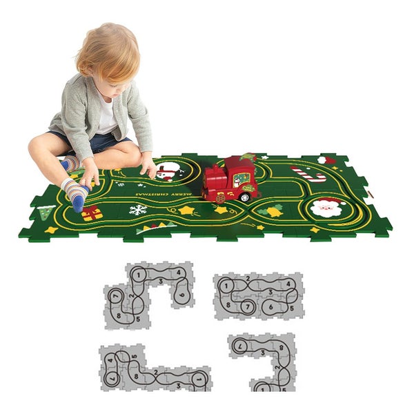 Toy DIY Assembling Rail Car Puzzle Track Car Play Set Building Toys Christmas El Carousel 5