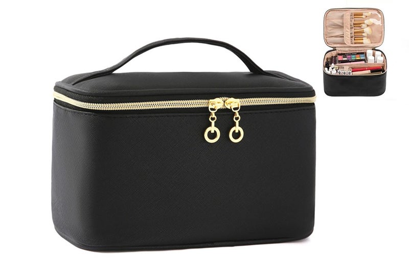 Makeup Bag Portable Cosmetic Bag Large Capacity Travel Makeup Case Organizer -Bl Carousel 1