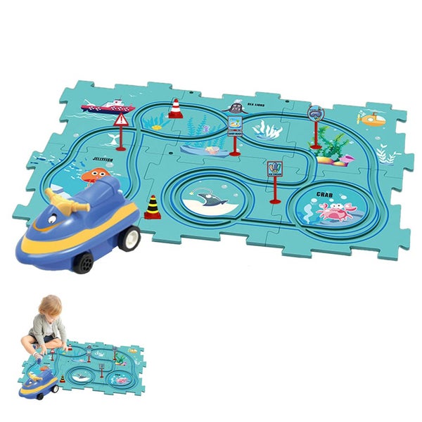 Toy DIY Assembling Electric Trolley Educational Puzzle Track Car Play Set Rail C Carousel 1