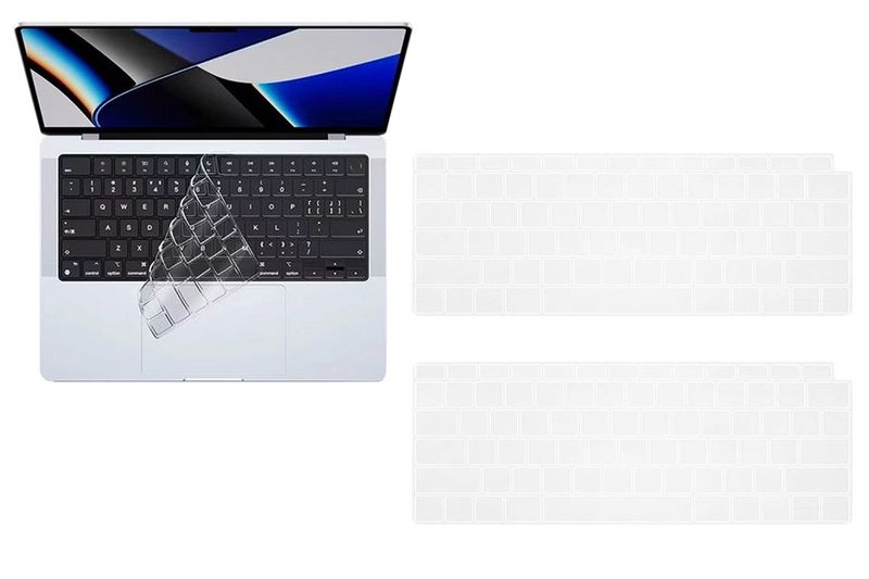 2Pcs Silicone Clear Keyboard Cover Skin Protector for Apple Macbook Pro 14 Carousel 1