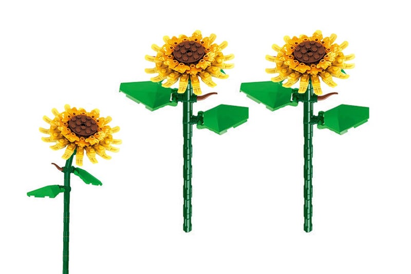 2Pcs Flower Building Block Kit Artificial Flowers Building Sets-Sunflower Carousel 1