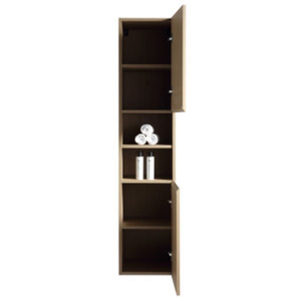 Bathroom Wall Side Cabinet 1600mm - Natural Oak Carousel 2