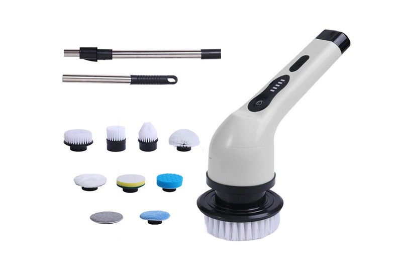 Electric Scrubber with 9 Replaceable Brush Heads Multifunctional Adjustable Exte Carousel 2