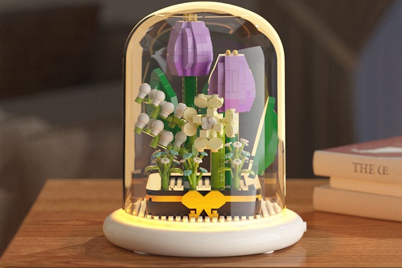 Toy Flower Building Blocks Kits Bricks Toys for Home Office Decoration-Tulip Carousel 1