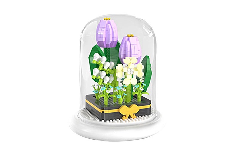 Toy Flower Building Blocks Kits Bricks Toys for Home Office Decoration-Tulip Carousel 2