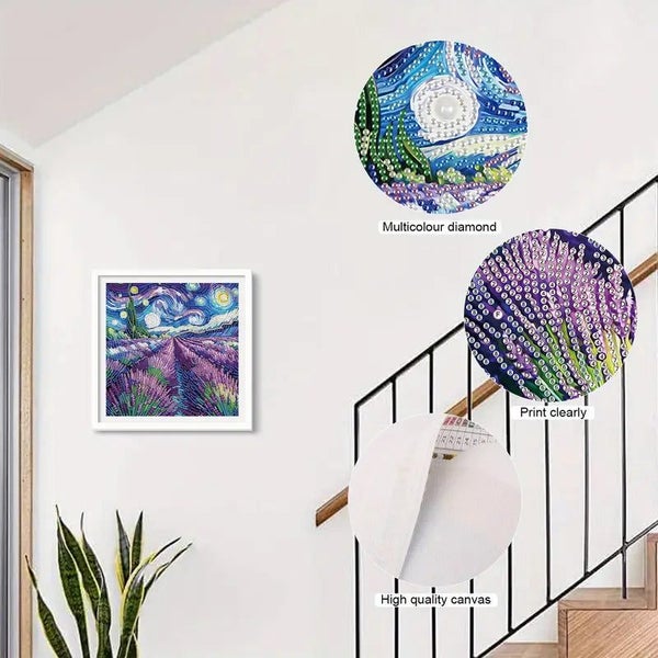 30x30cm Lavender Field Partial Drill Diamond Art Carousel 4