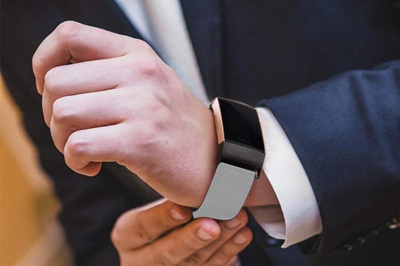 Stainless Steel Metal Band Compatible with Fitbit Charge 5 Magnetic Adjustable B Carousel 2