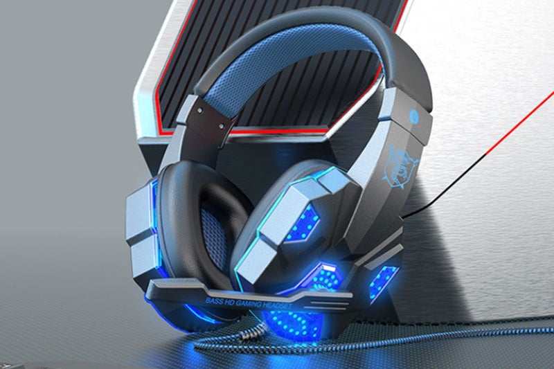 Wired Gaming Headset Headphones with Microphone Led Light-Red Carousel 2