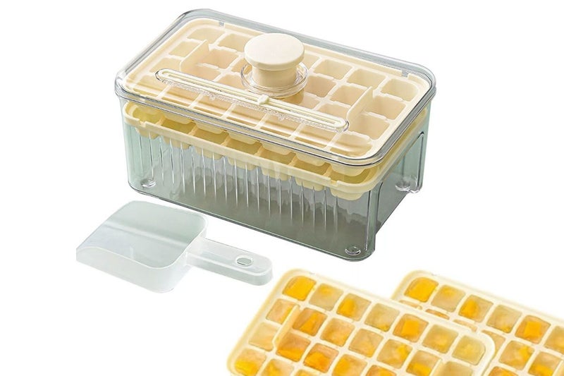 56 Grid Plastic Ice Tray Mold with Scoop Ice Cube Maker Storage Container Box-Li Carousel 1