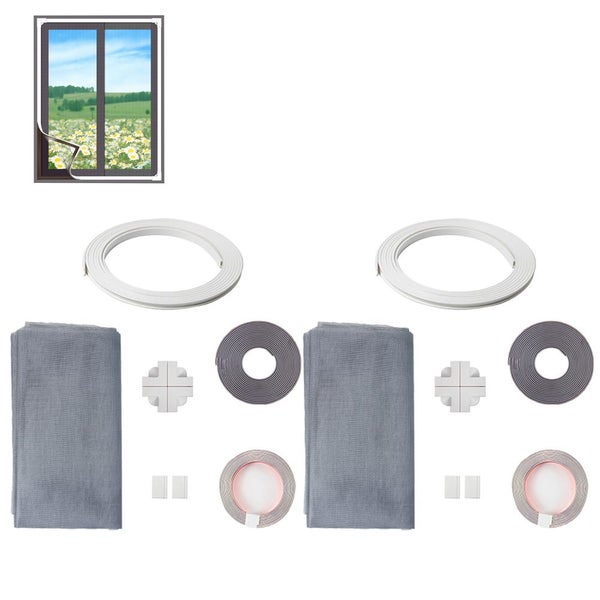 2pcs Magnetic Window Screen Mesh Adjustable DIY Window Frame Replacement Kit-Whi Carousel 1