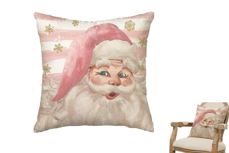 Christmas Pillowcase for Living Room Sofa Home Bedroom Decoration-Santa Claus Carousel 1
