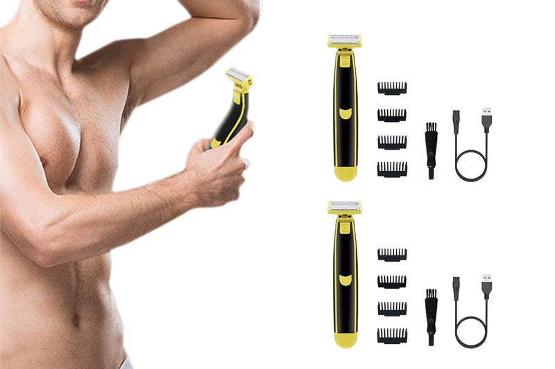 2Pcs Men Electric Full Body Washed Wet and Dry Shaver Rotary Facial Shaver Carousel 1