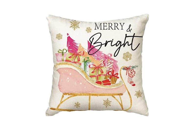 Christmas Pillowcase for Living Room Sofa Home Bedroom Decoration-Merry Bright Carousel 2