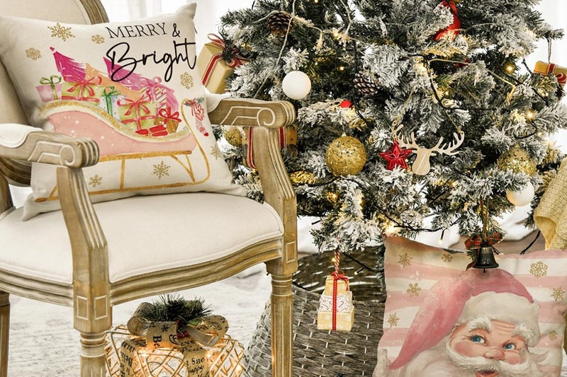 Christmas Pillowcase for Living Room Sofa Home Bedroom Decoration-Merry Bright Carousel 5