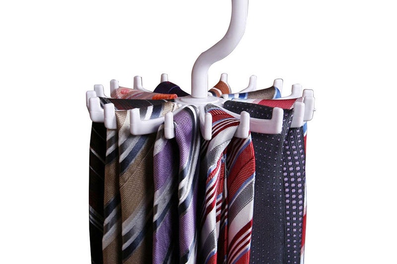 2Pcs 360-Degree Rotatable Hook Hanger Organizers Hanging Neck Tie Racks Carousel 10