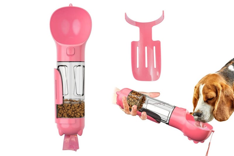 2Pcs 4 in1 Pet Feeder 300ml Dog Cat Water Bottle Travel Pooper Scooper For Outdo Carousel 2