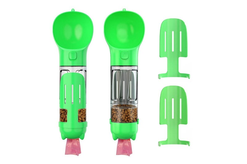 2Pcs 4 in1 Pet Feeder 300ml Dog Cat Water Bottle Travel Pooper Scooper For Outdo Carousel 1