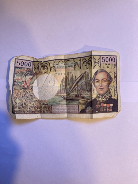 French Pacific Territories 5000 francs Papeete (P1) Carousel 2