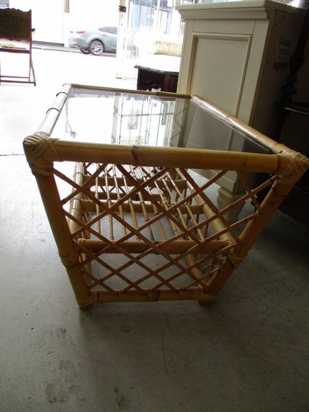 2839 GLASS TOP CANE COFFEE TABLE Carousel 4