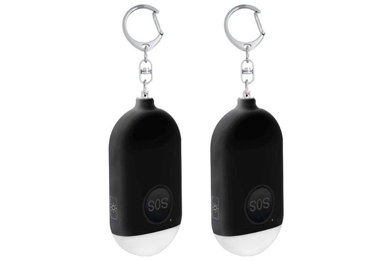 2Pcs Rechargeable Personal Security Alarm Keychain With LED 130dB Self-Defense A Carousel 4