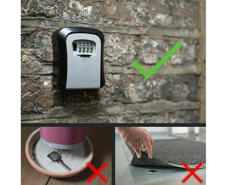 4 Digit Key Safe Box Wall Mounted Outdoor High Security Code Lock-Storage Home Carousel 6