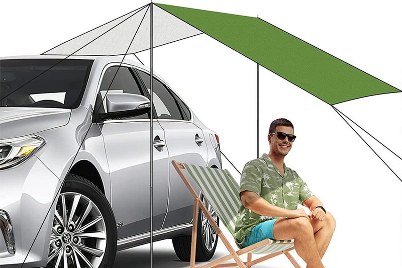 Portable Outdoor Camping Car Travel Tent Car Tailgate Shade Awning Canopy-Green Carousel 1