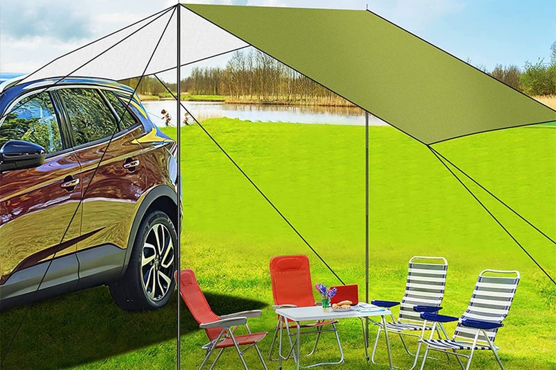 Portable Outdoor Camping Car Travel Tent Car Tailgate Shade Awning Canopy-Green Carousel 2