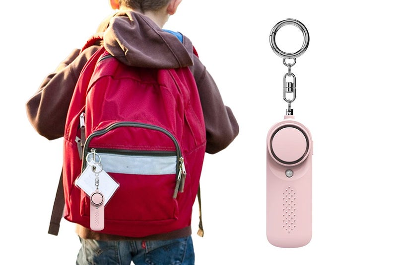 Self Defense Alarm Keychain with Mini Emergency LED Flashlight-Pink Carousel 1