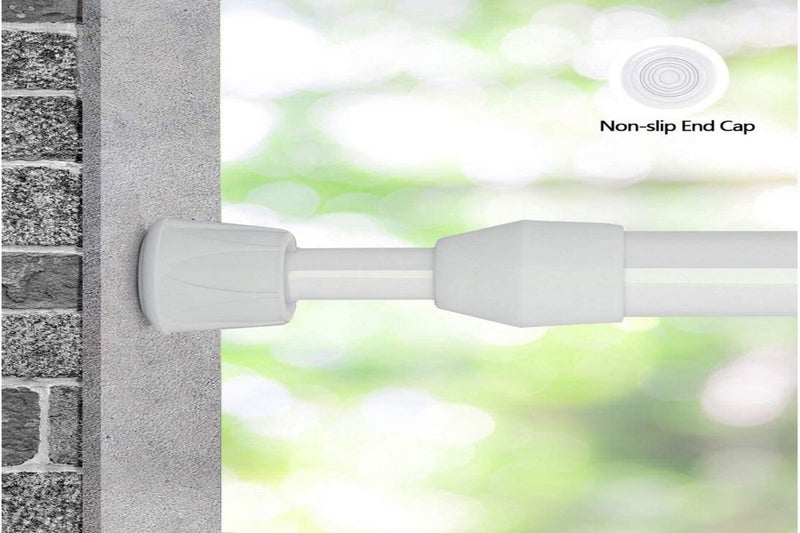 2PCS Tension Rod Window DIY Projects Cupboard Wardrobe Curtain Rods-White Carousel 2