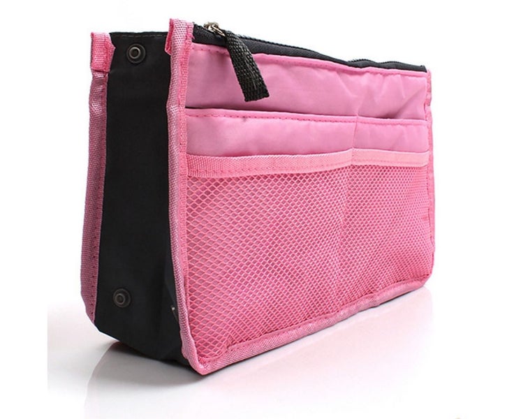 Purse Organizer Insert Handbag & Tote Organizer Bag In Bag With Zipper-Pink Carousel 2
