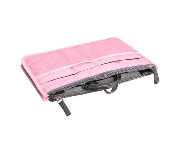 Purse Organizer Insert Handbag & Tote Organizer Bag In Bag With Zipper-Pink Carousel 6