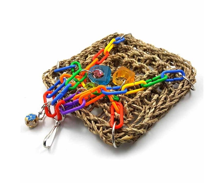 Parrot Straw Net Swing Climbing Chew Toy -6 Link Chains Carousel 2