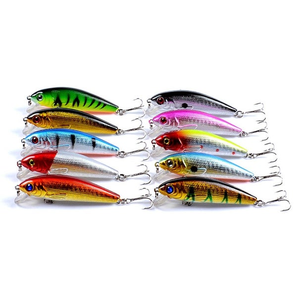 10pcs Floating Artificial Fishing Lure Bait Set with Box Carousel 1