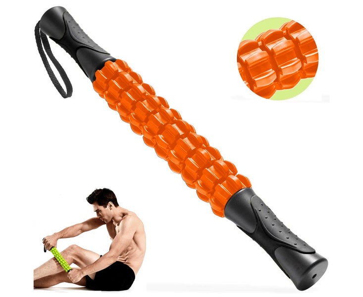 Yoga Muscle Roller Massage Stick Physical Therapy Massager Equipment Orange Carousel 1