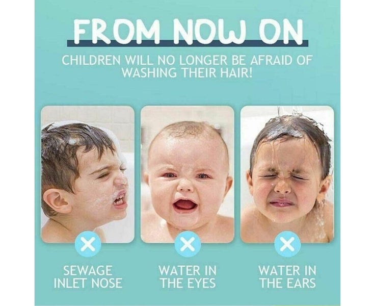 2Pcs Adjustable Kids Baby Shower Cap Children Wash Hair Shield Visor Yellow Carousel 5