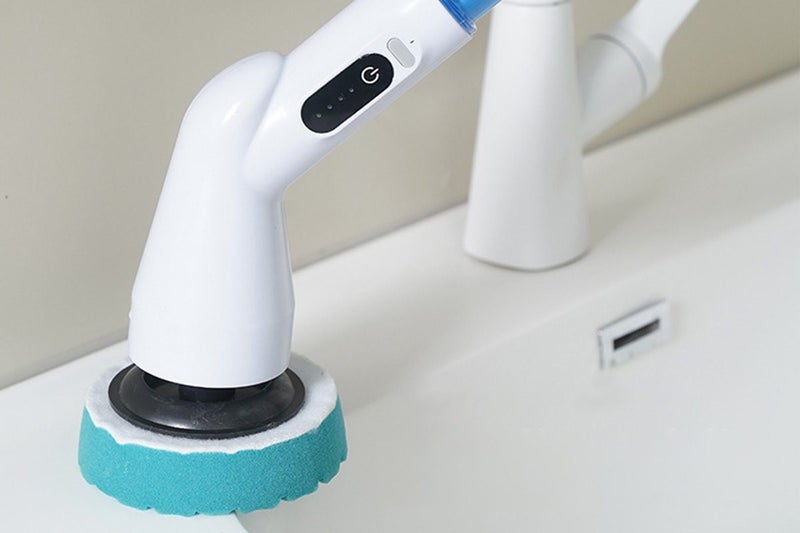 Electric Spin Scrubber with Replaceable Brush Heads Shower Cleaner Brush Carousel 10