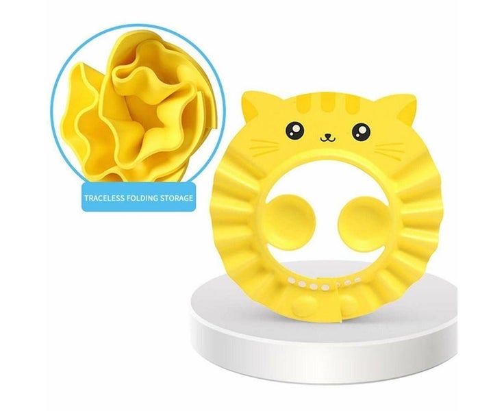 2Pcs Adjustable Kids Baby Shower Cap Children Wash Hair Shield Visor Yellow Carousel 1