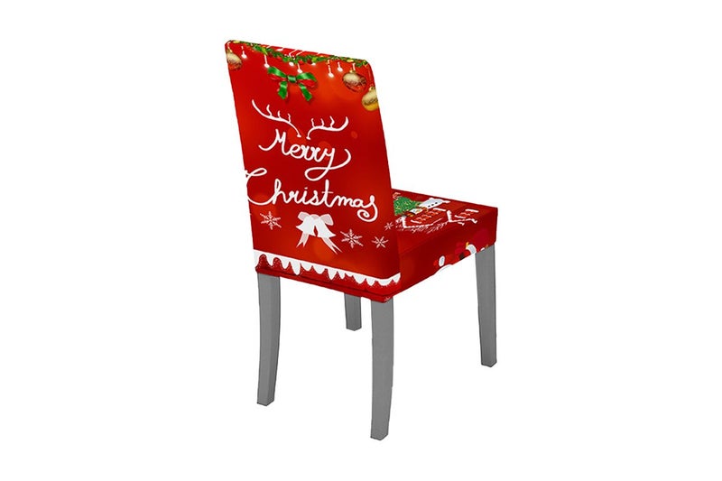 Christmas Chair Cover Xmas Santa Chair Slipcover Creative Pattern Dining Chair C Carousel 1