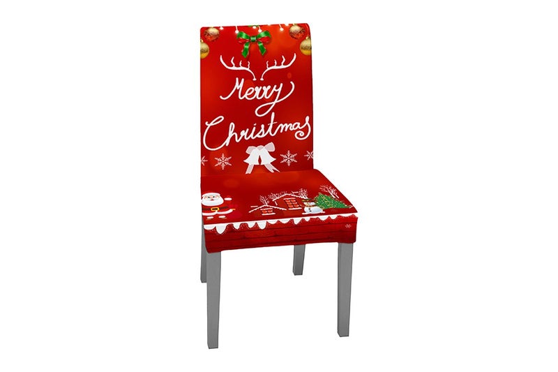 Christmas Chair Cover Xmas Santa Chair Slipcover Creative Pattern Dining Chair C Carousel 2