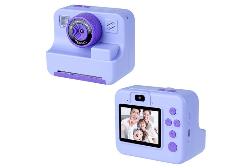 Instant Print Camera for 1080P Digital Inkless Camera with 32G TF Card-Purple Carousel 2