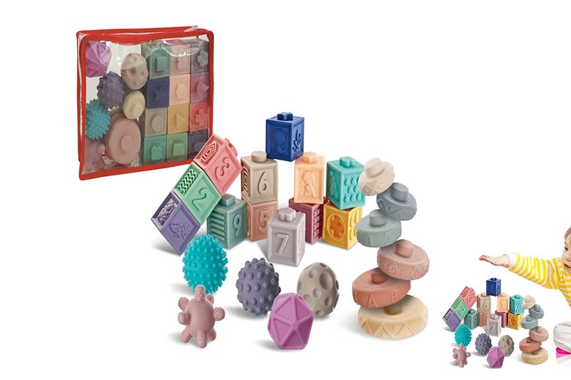 Toy 23pcs Silicone Building Blocks Soft Colorful Early Educational Puzzle Toy Se Carousel 1