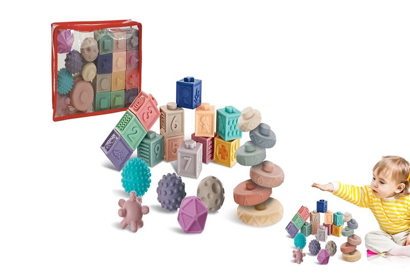 Toy 23pcs Silicone Building Blocks Soft Colorful Early Educational Puzzle Toy Se Carousel 2