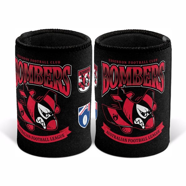 Essendon Bombers AFL Retro Design Beer Can Bottle Cooler Stubby Holder Cosy Carousel 1