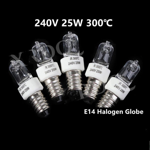 5pcs Electric Oven Light E14 25W Halogen Globe Bulb Heat Resistant 300 Ceramic Carousel 1