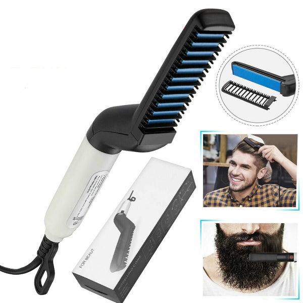 Quick Beard Straightener Multifunctional Hair Comb Curling Curler Show Cap Mens Carousel 1