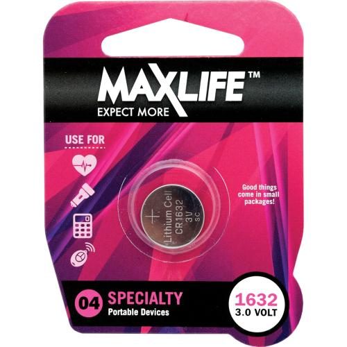 Maxlife BAT1632 CR1632 Lithium Button Cell Battery. 1Pk [BAT1632] Carousel 1
