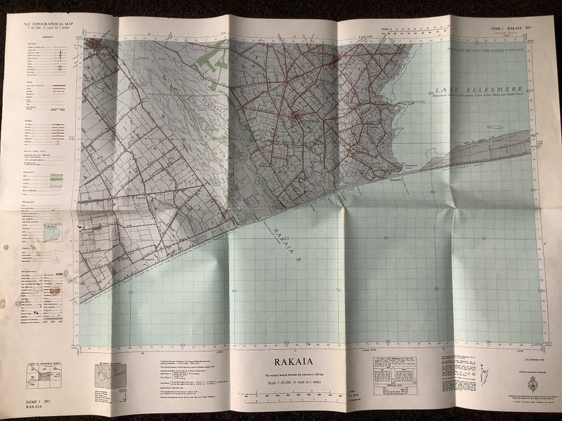 Old Topographical Map: Rakaia, 1970 Carousel 1