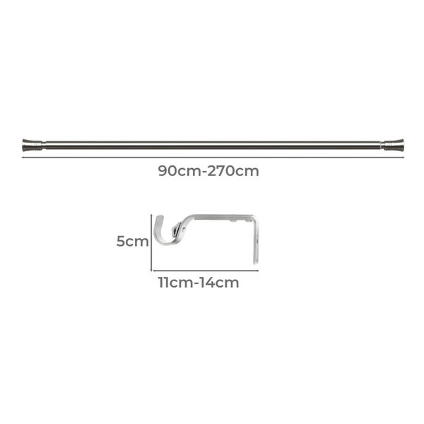Marlow Satin Nickel Curtain Rod Steel Quiet Rail Pole Pommel Set Adjustable Carousel 10