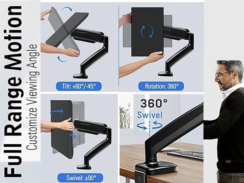 Single Monitor Arms Mount Heavy Duty for 10"-32" Monitors Carousel 2