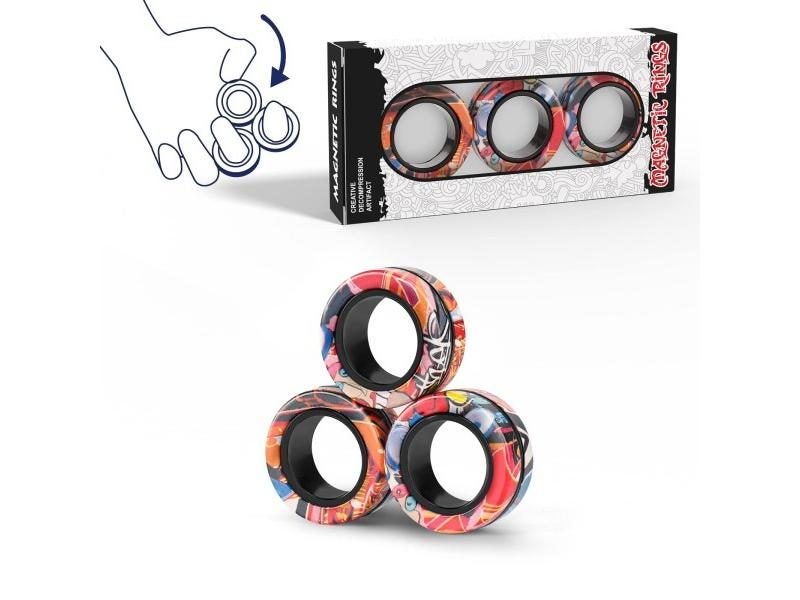 YISHIDANY 3pcs Finger Magnetic Rings For Stress Relief Carousel 1